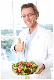 Registered Dietitian with healthy food