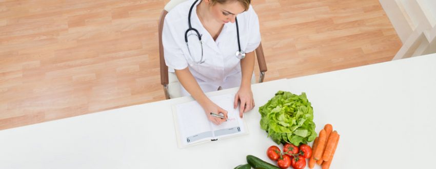 Registered Dietician at desk