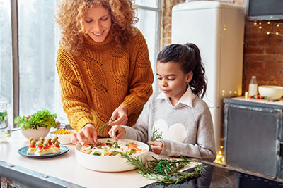 cooking vegan food with children