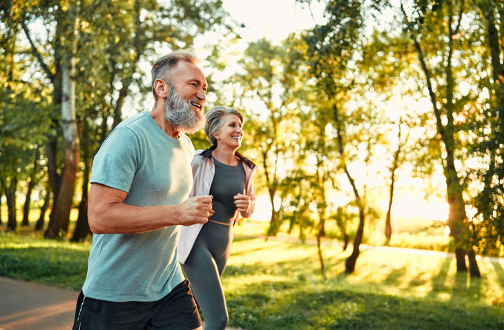 older runners in the park