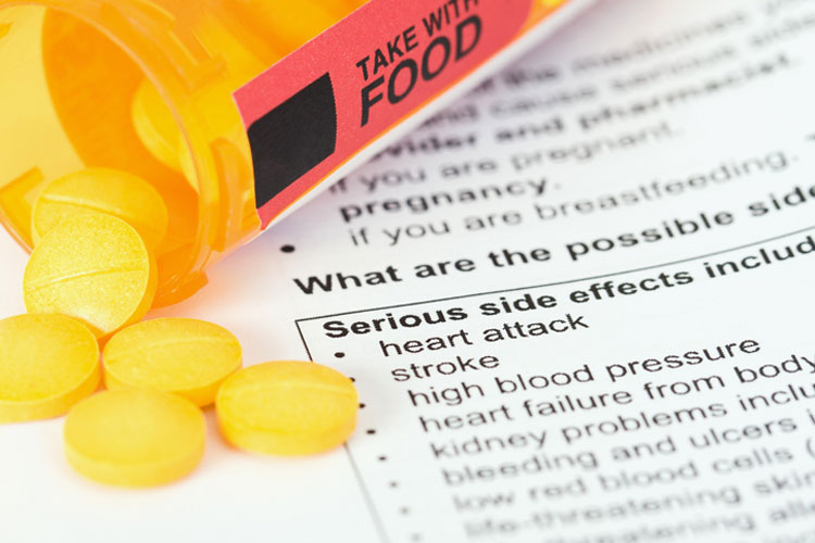 spilled prescription pills with severe side effects