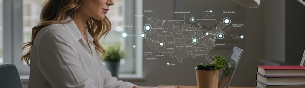 Online dietetics student studying ACEND-accredited master's program coursework from home